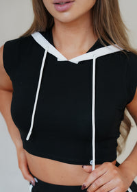 Rhea Crop Hood - Raven