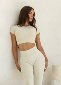 Calista Seamless Top - Coconut & Cream