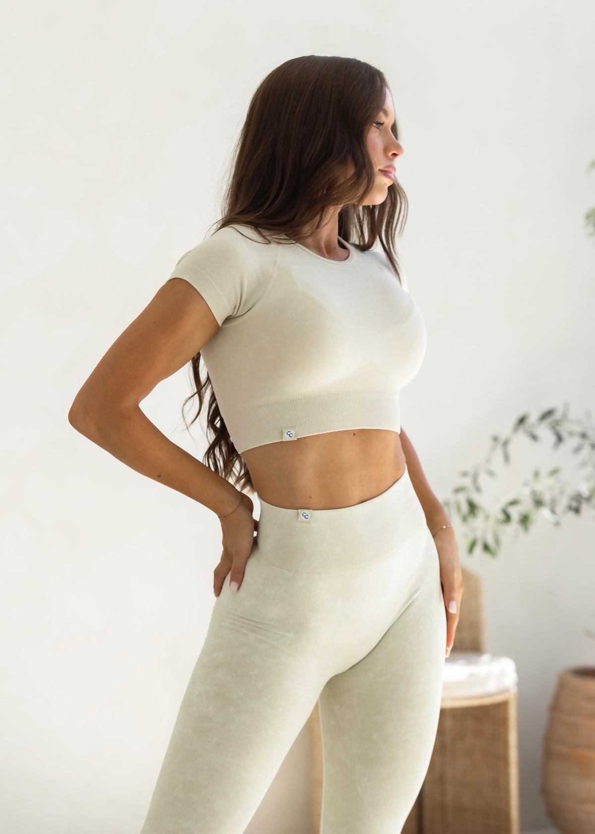Calista Seamless Top - Coconut & Cream